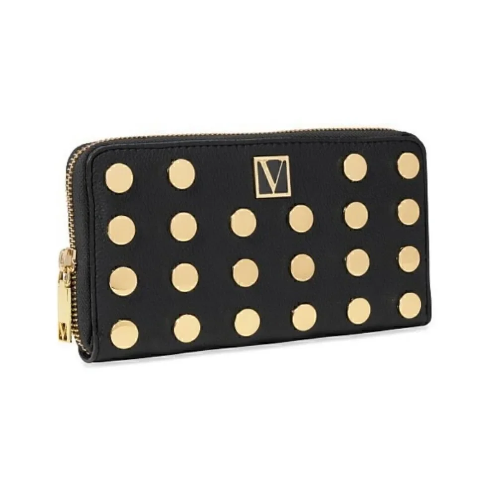 Victoria's Secret black gold leather wallet - Picture 2 of 4